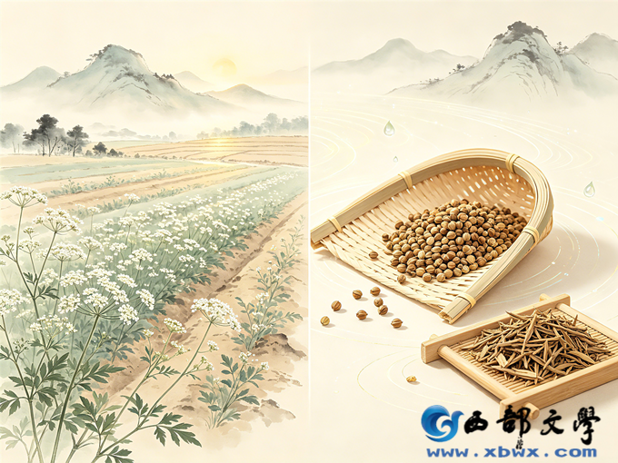2中国风蛇床子四季生长与药用图.png